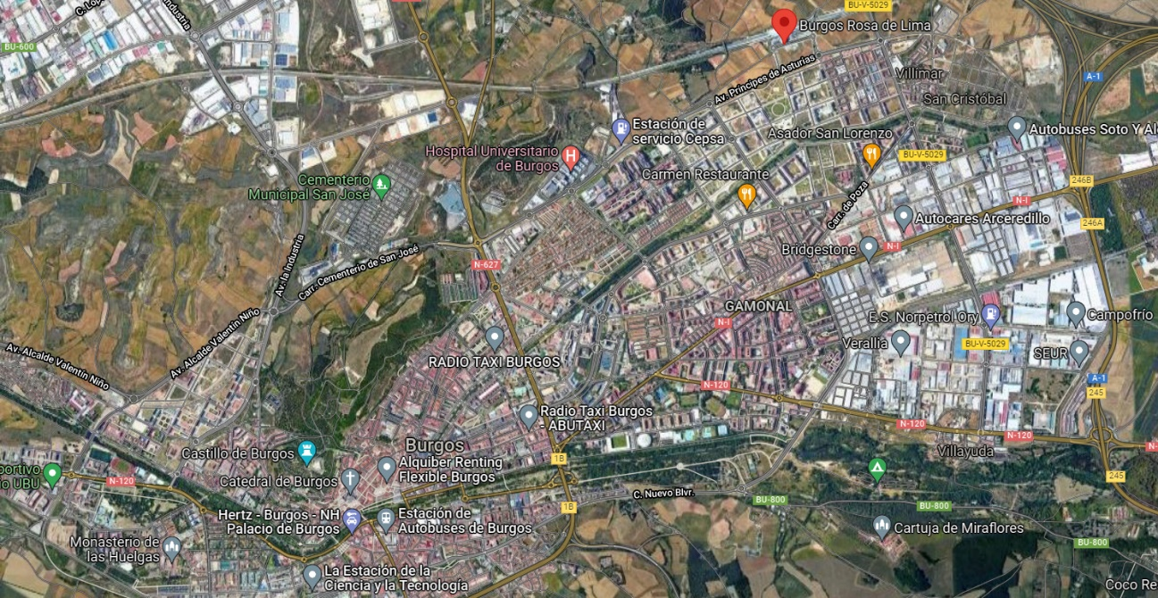 Train map Burgos